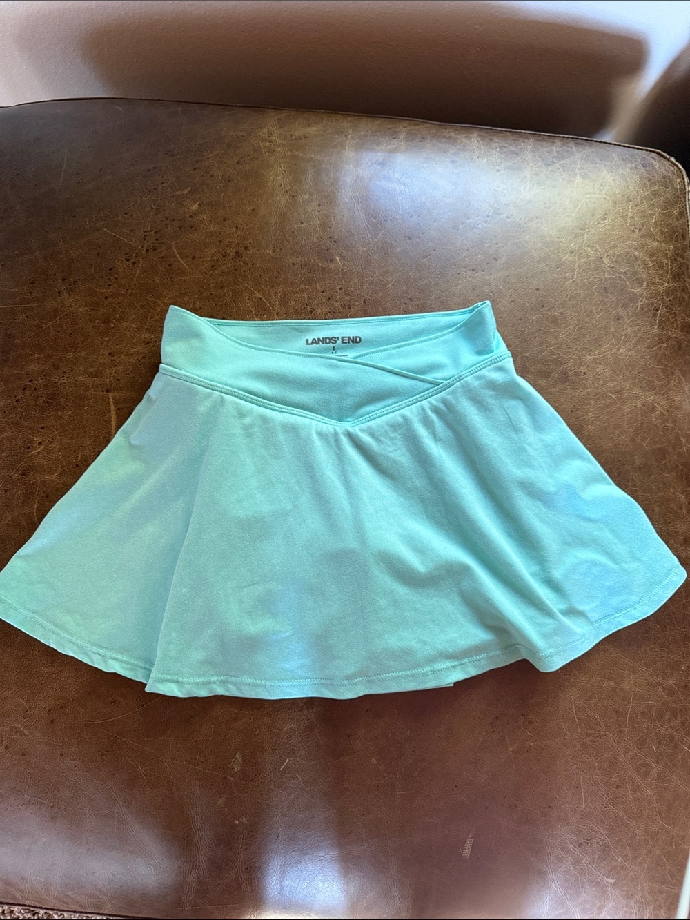 Lands' End Aqua V-Waist Skort